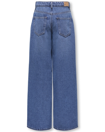 Kids Only - KOGHope Wide Uneven Jeans - Medium Blue Denim